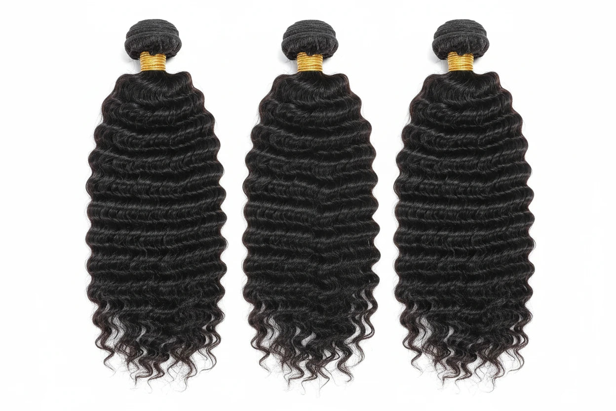 Luxe Deep Wave 3 Bundles With 13x4 Lace Frontal Wet or With 4x4 Closure