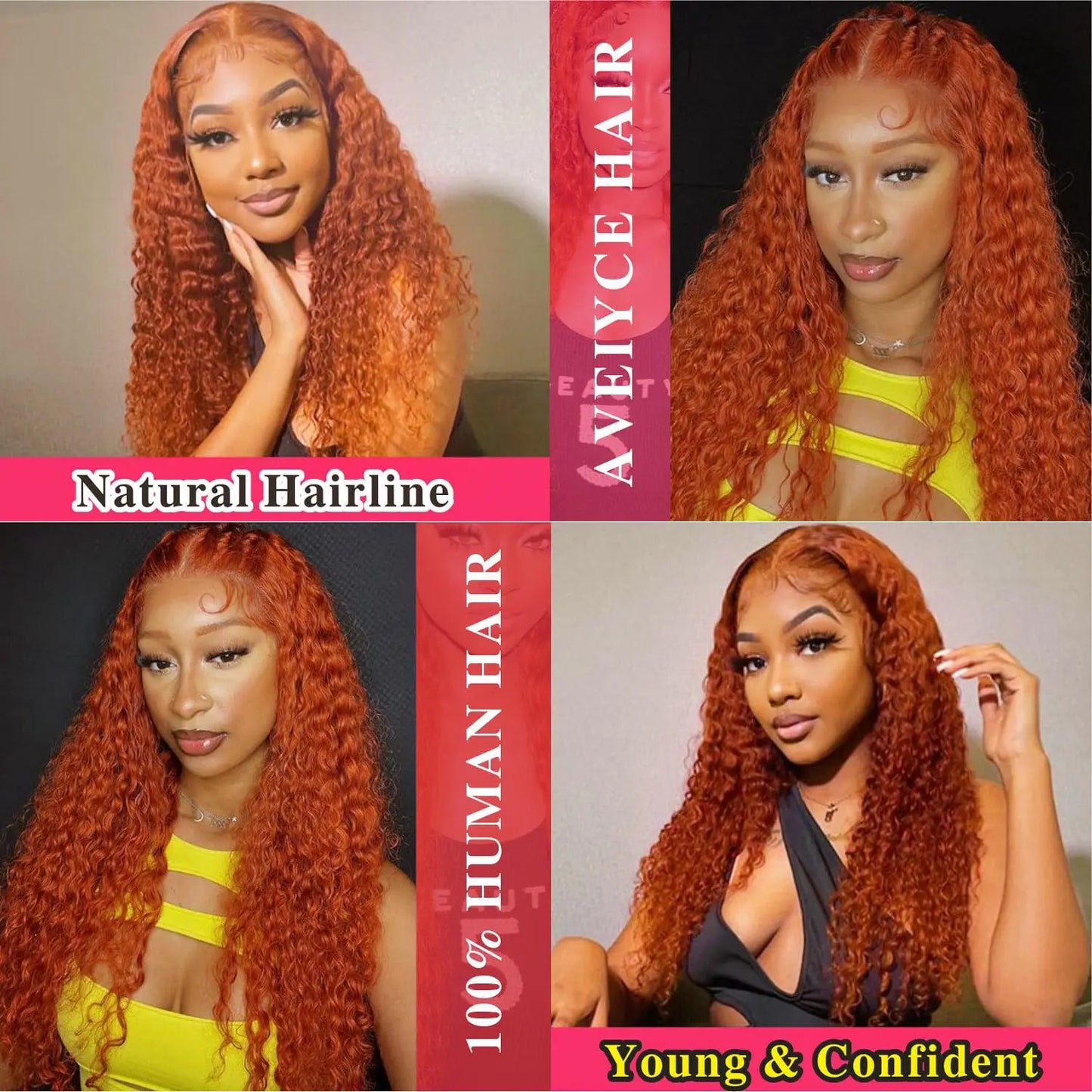 Luxe 30" Ginger Deep Wave Human Hair Wig