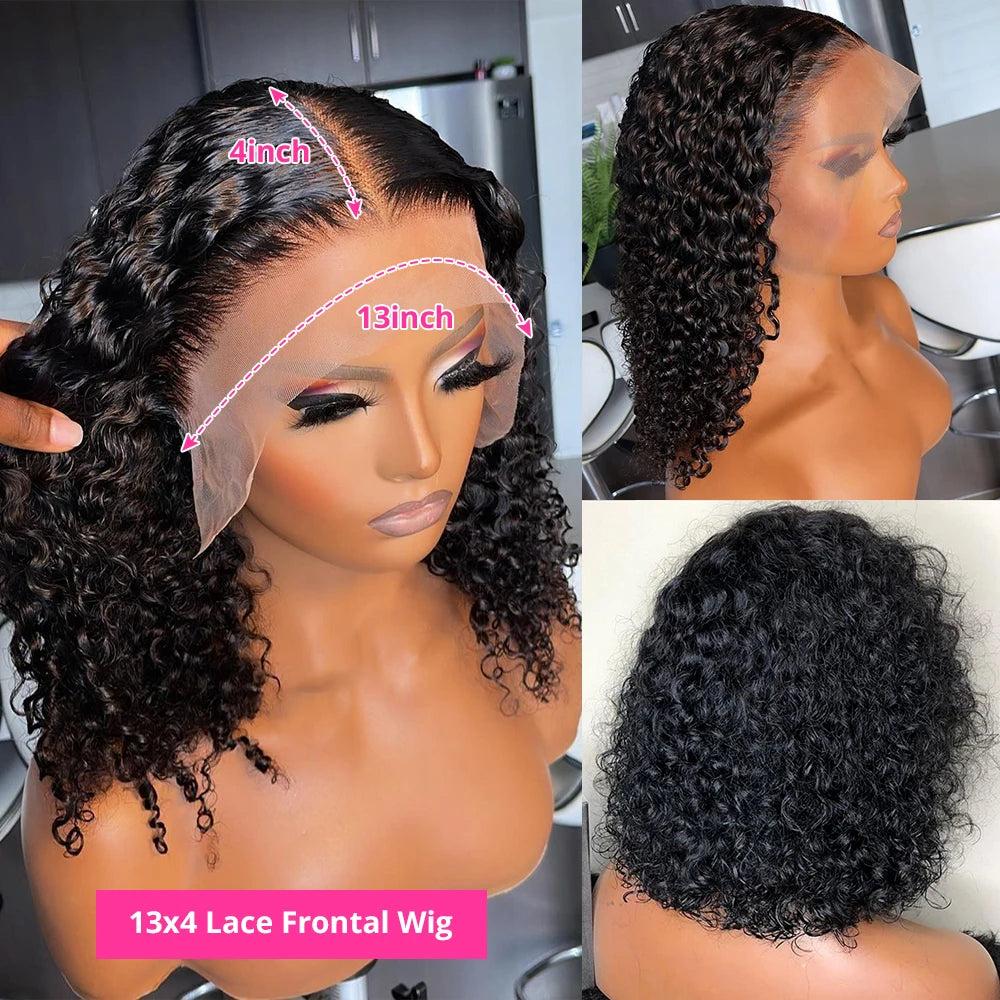 Luxe 13x4 Short Curly Bob Wig Wet And Wavy Deep Wave