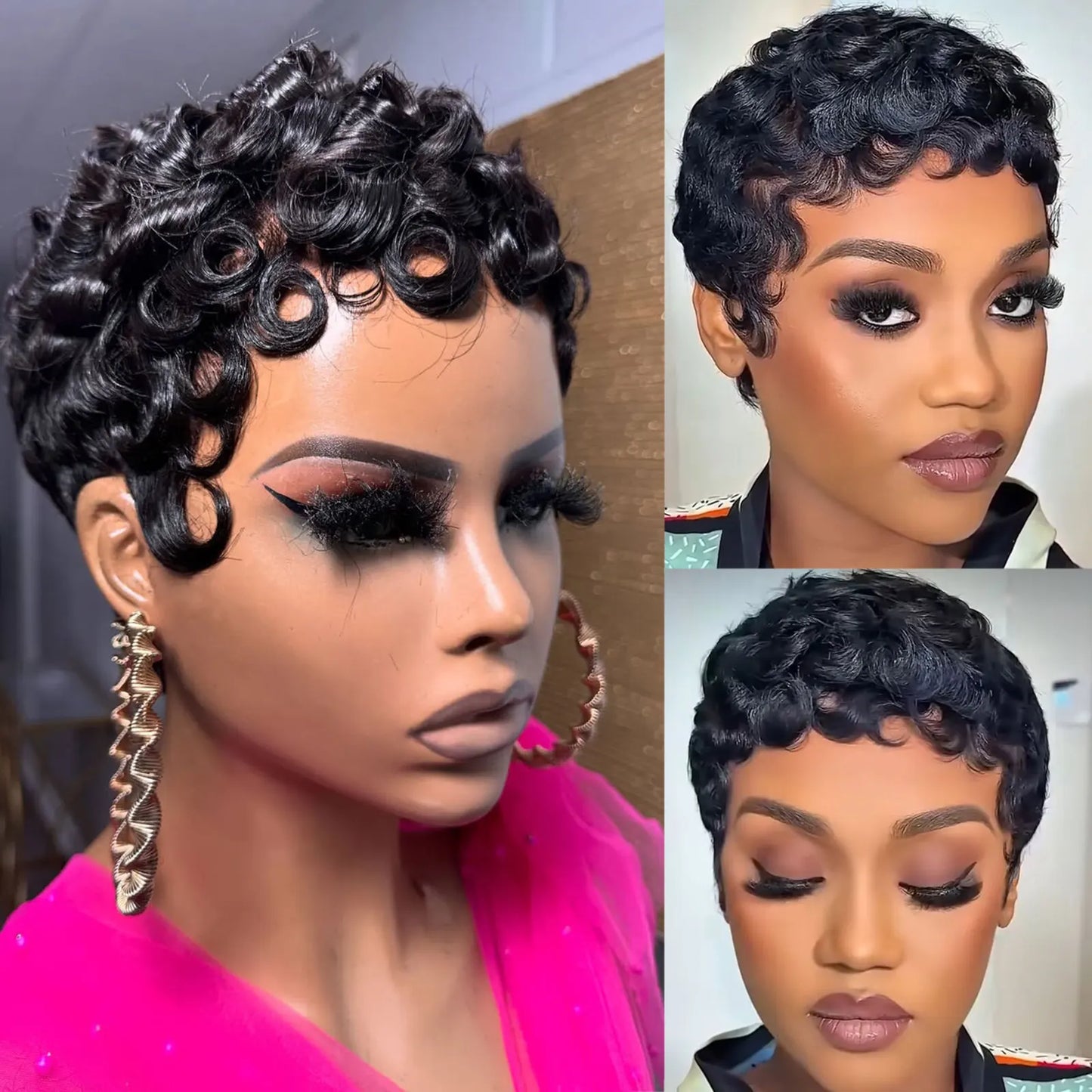 Luxe Curly Pixie Cut Human Hair Wig
