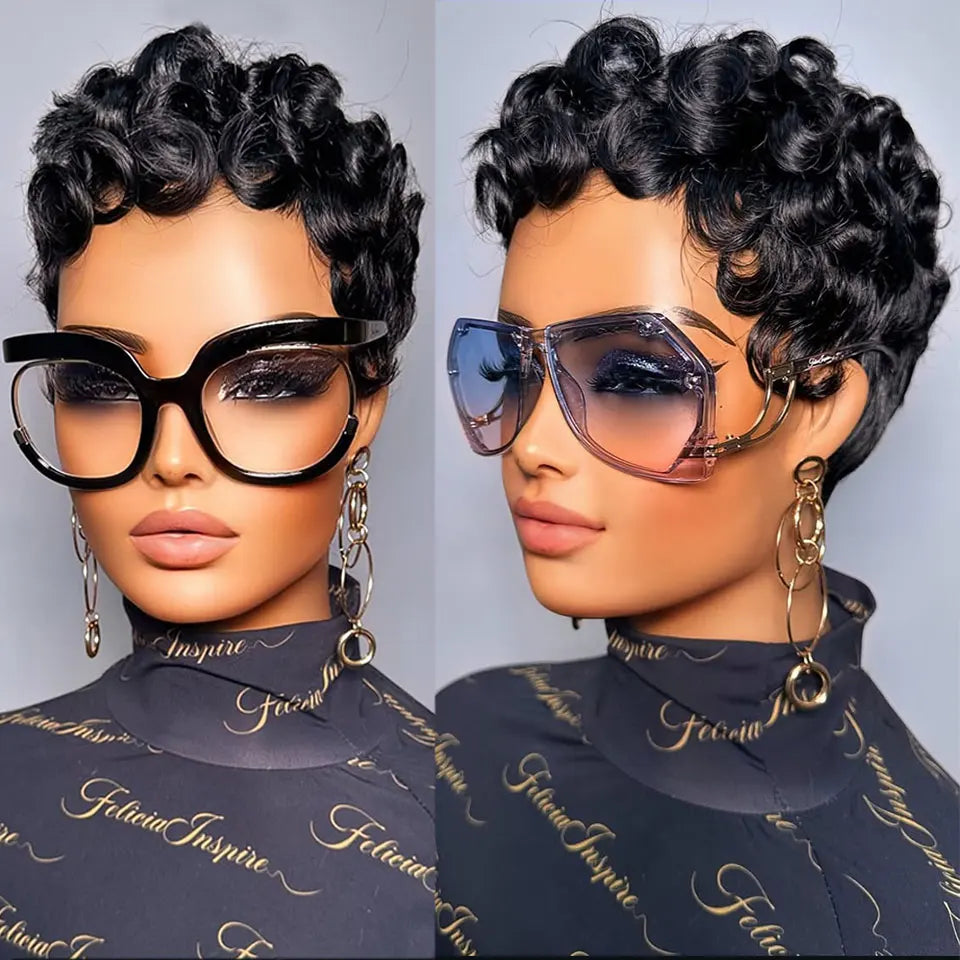Luxe Curly Pixie Cut Human Hair Wig