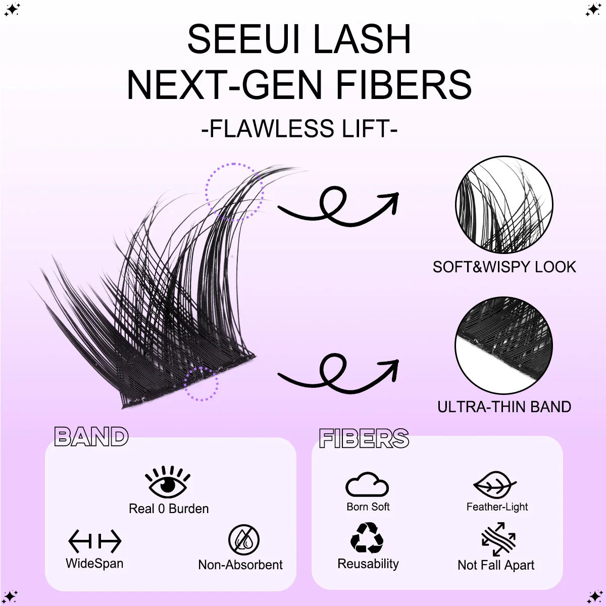 DIY Cluster Lashes Kit Individual Lashes Faux Mink Lashes Soft Eyelash Extension With Bond&Seal Lash Tweezer Makeup Reuseable