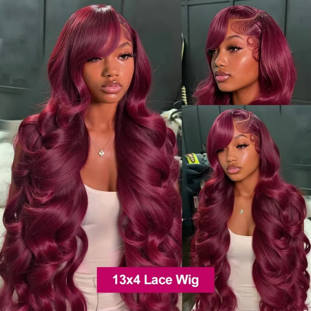 Luxe 99J Burgundy Body Wave 13x4 Lace Wig