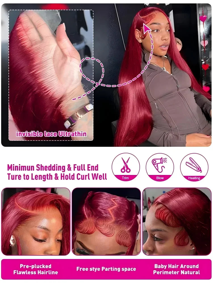 Luxe 99J Straight Human Hair Wig