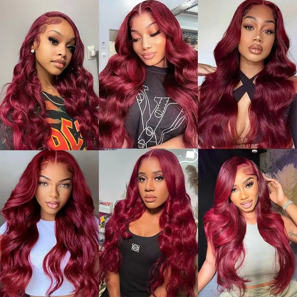 Luxe 99J Burgundy Body Wave 13x4 Lace Wig