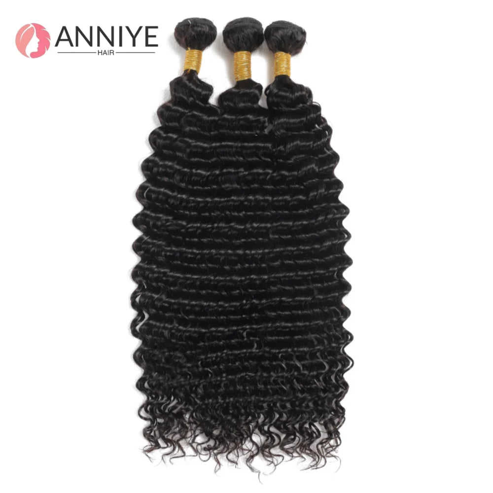 Luxe Deep Wave 3 Bundles With 13x4 Lace Frontal Wet or With 4x4 Closure