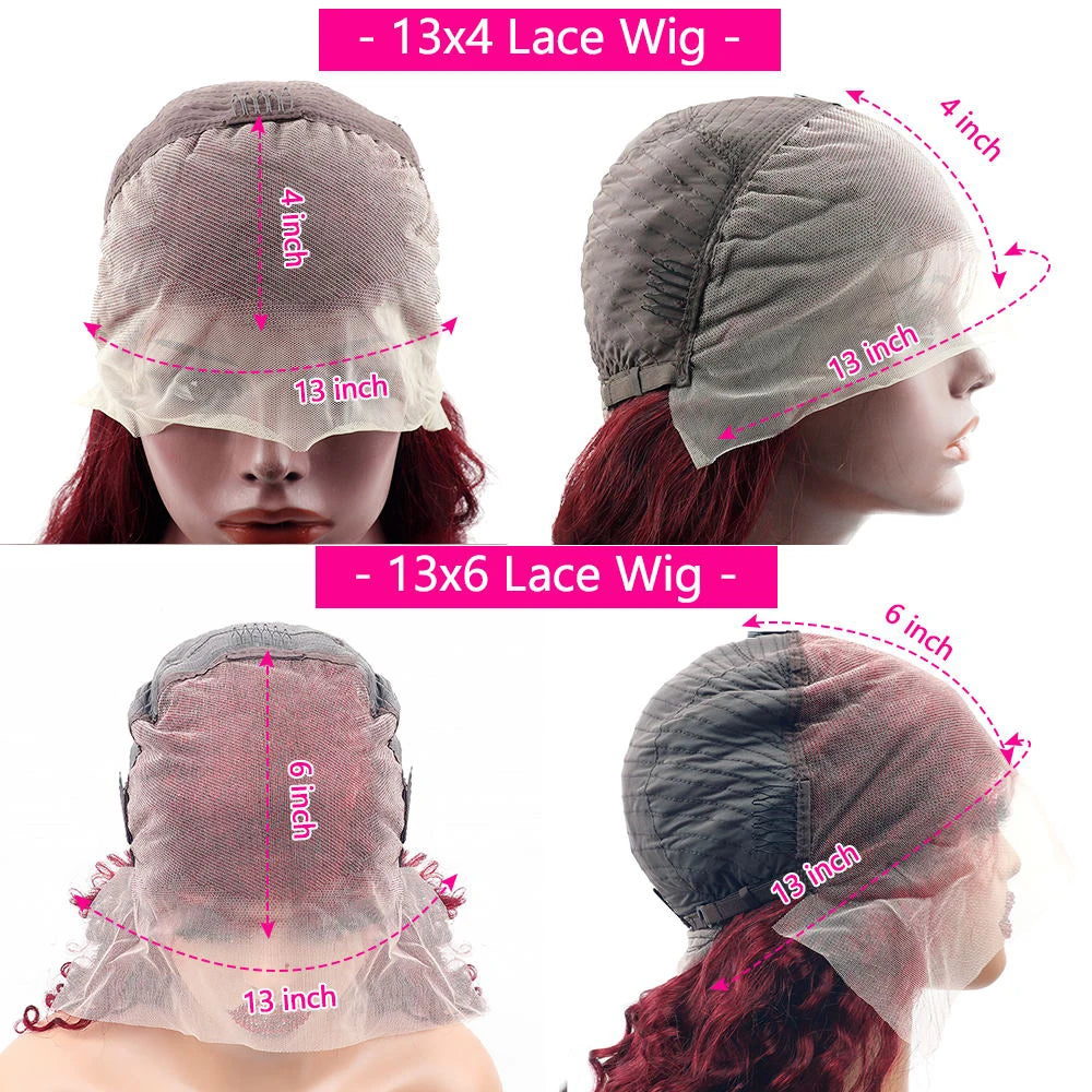 Luxe 99J Burgundy Body Wave 13x4 Lace Wig