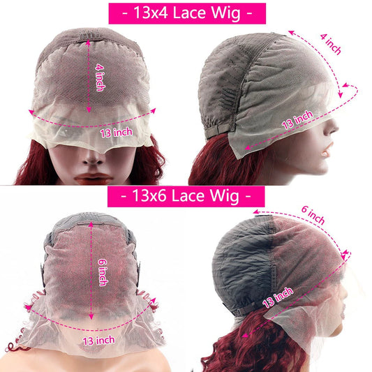 Luxe 99J Burgundy Body Wave 13x4 Lace Wig