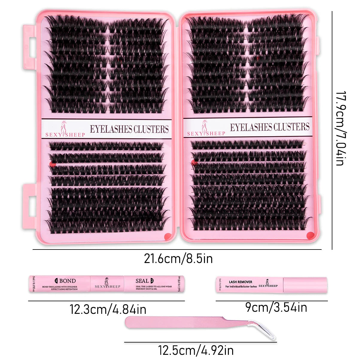 DIY Eyelash Extension Kit Cat Eye Eyelashes Clusters Natural Soft Including Bond&Sral Glue Remover Festival Gift