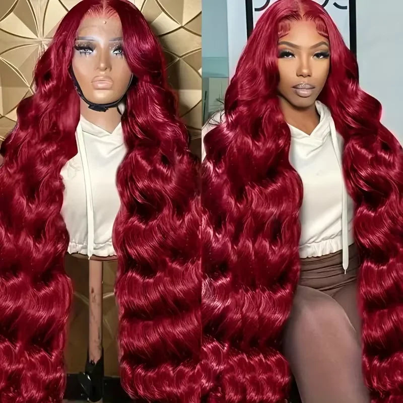 Luxe 99J Burgundy Body Wave 13x4 Lace Wig