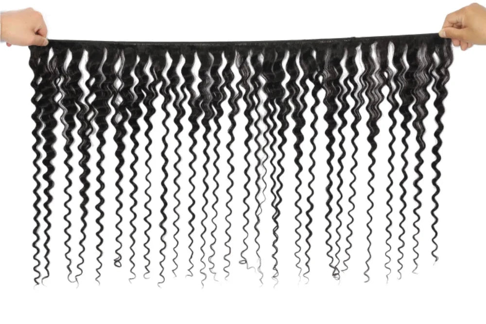 Luxe Deep Wave 3 Bundles With 13x4 Lace Frontal Wet or With 4x4 Closure