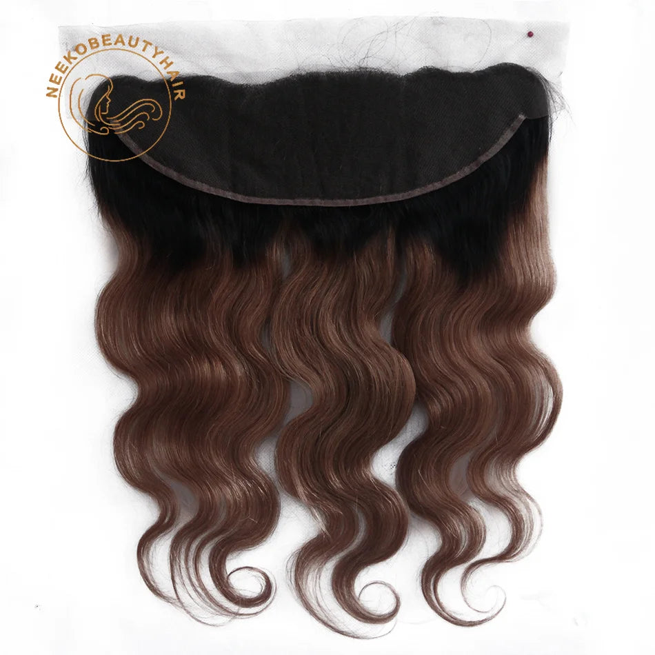 Luxe 1B/33 Ombre Chocolate Brown Human Hair Body Wave Bundles
