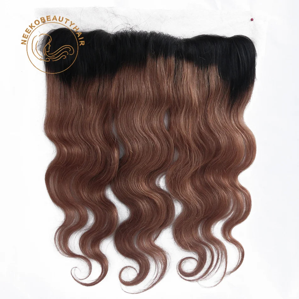 Luxe 1B/33 Ombre Chocolate Brown Human Hair Body Wave Bundles